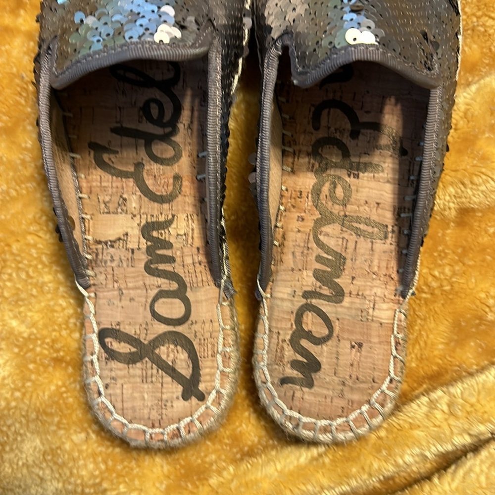 Sam Edelman Silver Sequin Flat Mules - image 7